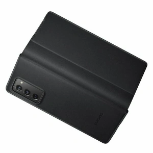 Kup Etui Samsung Galaxy Z Fold 2 5G EF-FF916LB fekete/bőr Flip Cover - SMG052BLK - {ean13} - Sklep Home Screen