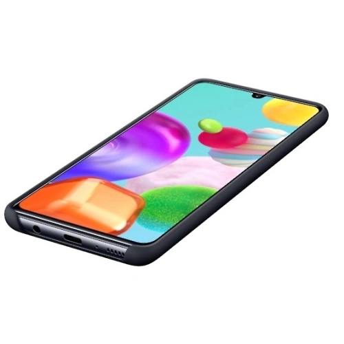 Kup Etui Samsung Galaxy A41 EF-PA415TB negru/black Silicone Cover - SMG089BLK - {ean13} - Sklep Home Screen