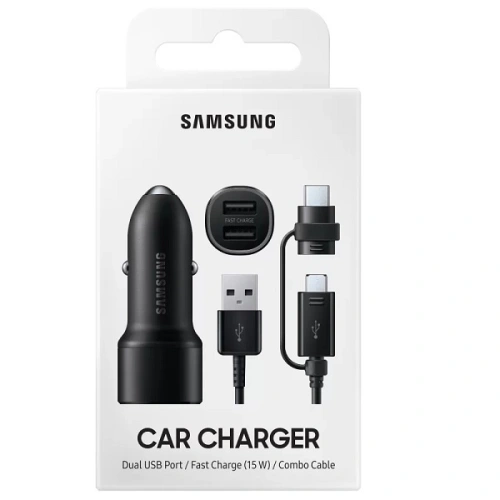 Kup Încărcător auto Samsung EP-L1100WB 15W + USB-C și microUSB negru/black - SMG249BLK - {ean13} - Sklep Home Screen