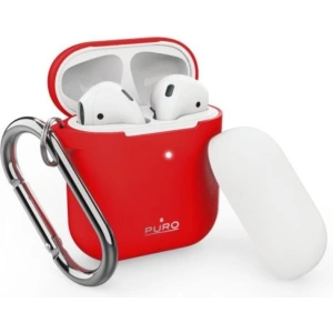 Kup Etui PURO ICON Apple AirPods 1 & 2 cu carabină (Roșu + Capac Alb) - PUR376RED - {ean13} - Sklep Home Screen