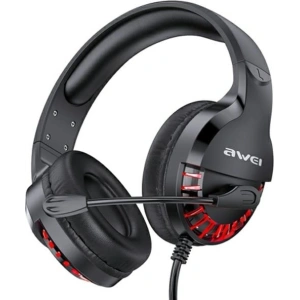 Herní sluchátka AWEI ES-770i s mikrofonem, over-ear, černá/black
