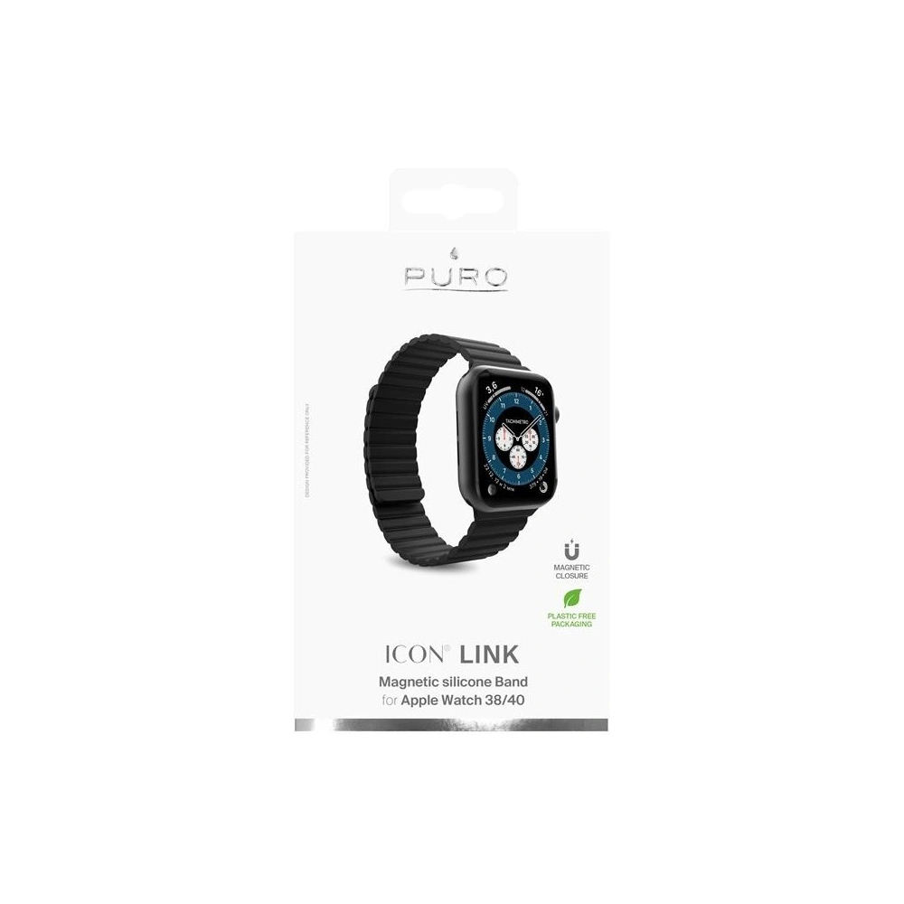 Magnetyczny pasek PURO ICON LINK do Apple Watch 38 / 40 mm (S/M) (czarny)