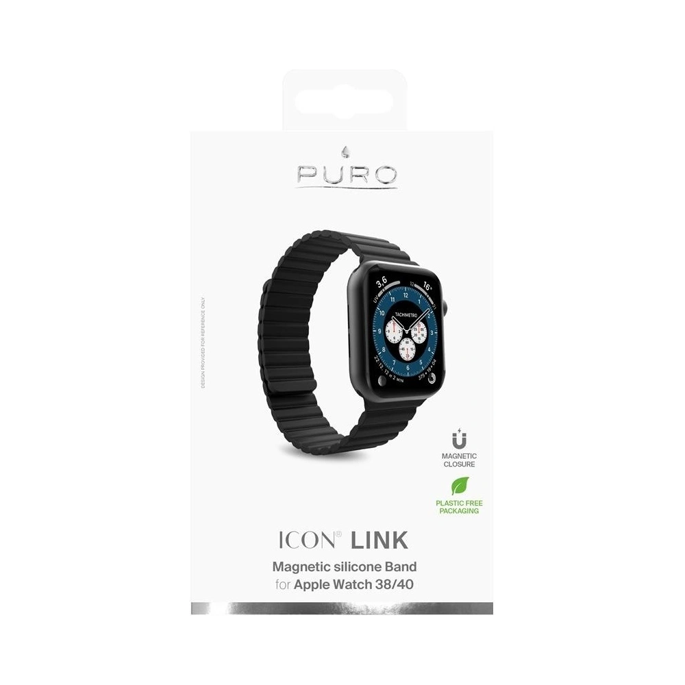 Magnetyczny pasek PURO ICON LINK do Apple Watch 38 / 40 mm (S/M) (czarny)