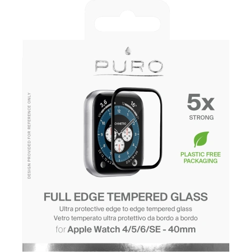Kup Gehärtetes Glas PURO Full Edge Tempered Glass Apple Watch 4/5/6/7/SE/8/9 40/41MM (schwarz) - PUR380BLK - {ean13} - Sklep Home Screen