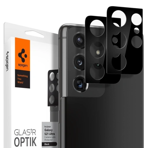 Kup Edzett üveg Spigen Optik Kamera Lencse Samsung Galaxy S21 Ultra Fekete - SPN1426BLK - {ean13} - Sklep Home Screen