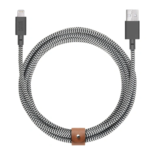 Kup Kabel Native Union Belt Cable Lightning ze skórzanym zapięciem 3m (zebra) - NTU083ZEB - {ean13} - Sklep Home Screen