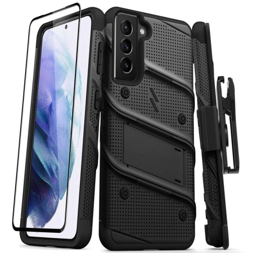 Kup Páncélos tok Zizo Bolt Cover Samsung Galaxy S21 9H üveggel a képernyőn + állvány & övhorgony (fekete) - ZIZ064BLK - {ean13} - Sklep Home Screen