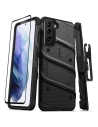 Páncélos tok Zizo Bolt Cover Samsung Galaxy S21 9H üveggel a képernyőn + állvány & övhorgony (fekete)