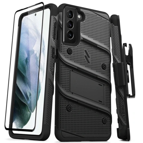 Kup Zizo Samsung Panzerhülle Bolt Cover Galaxy S21+ Plus mit 9H Displayglas + Ständer & Gürtelclip (schwarz) - ZIZ066BLK - {ean13} - Sklep Home Screen