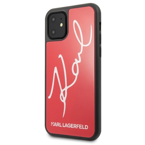 Kup Karl Lagerfeld Apple Tasche KLHCN61DLKSRE iPhone 11 rot/rot Hartschalenetui Signature Glitter - KLD440RED - {ean13} - Sklep Home Screen
