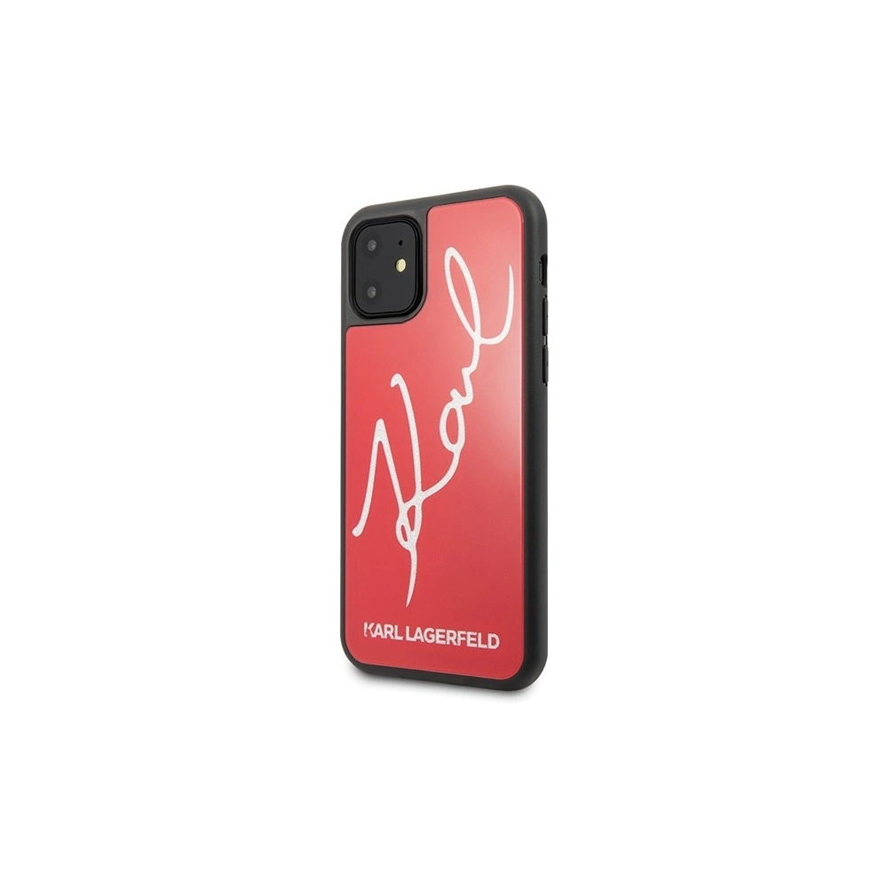 Etui Karl Lagerfeld KLHCN61DLKSRE Apple iPhone 11 czerwony/red hard case Signature Glitter