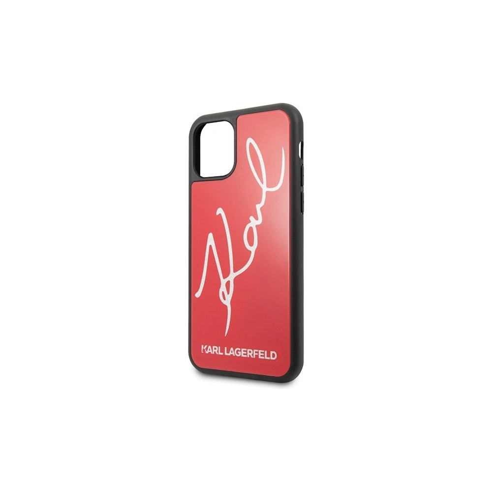 Etui Karl Lagerfeld KLHCN61DLKSRE Apple iPhone 11 czerwony/red hard case Signature Glitter