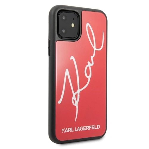 Kup Karl Lagerfeld Apple Tasche KLHCN61DLKSRE iPhone 11 rot/rot Hartschalenetui Signature Glitter - KLD440RED - {ean13} - Sklep Home Screen