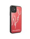 Kup Karl Lagerfeld Apple Tasche KLHCN61DLKSRE iPhone 11 rot/rot Hartschalenetui Signature Glitter - KLD440RED - {ean13} - Sklep Home Screen