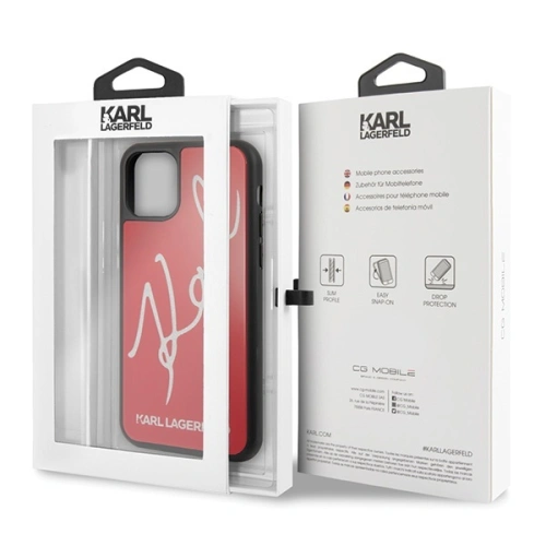 Kup Karl Lagerfeld Apple Tasche KLHCN61DLKSRE iPhone 11 rot/rot Hartschalenetui Signature Glitter - KLD440RED - {ean13} - Sklep Home Screen