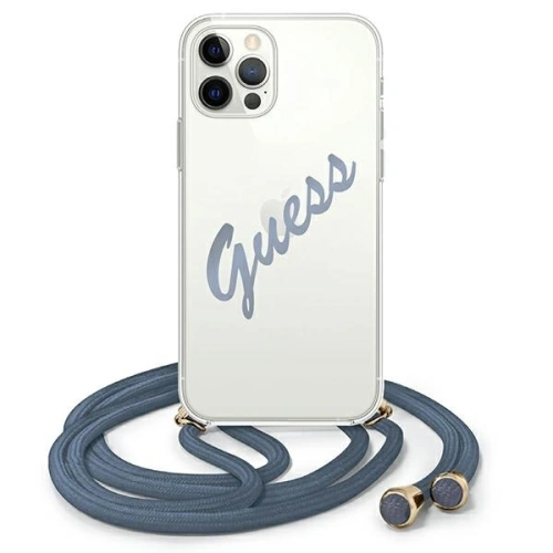 Kup Etui Guess GUHCP12LCRTVSBL Apple iPhone 12 Pro Max niebieski/blue hardcase Script Vintage - GUE826BLU - {ean13} - Sklep Home Screen