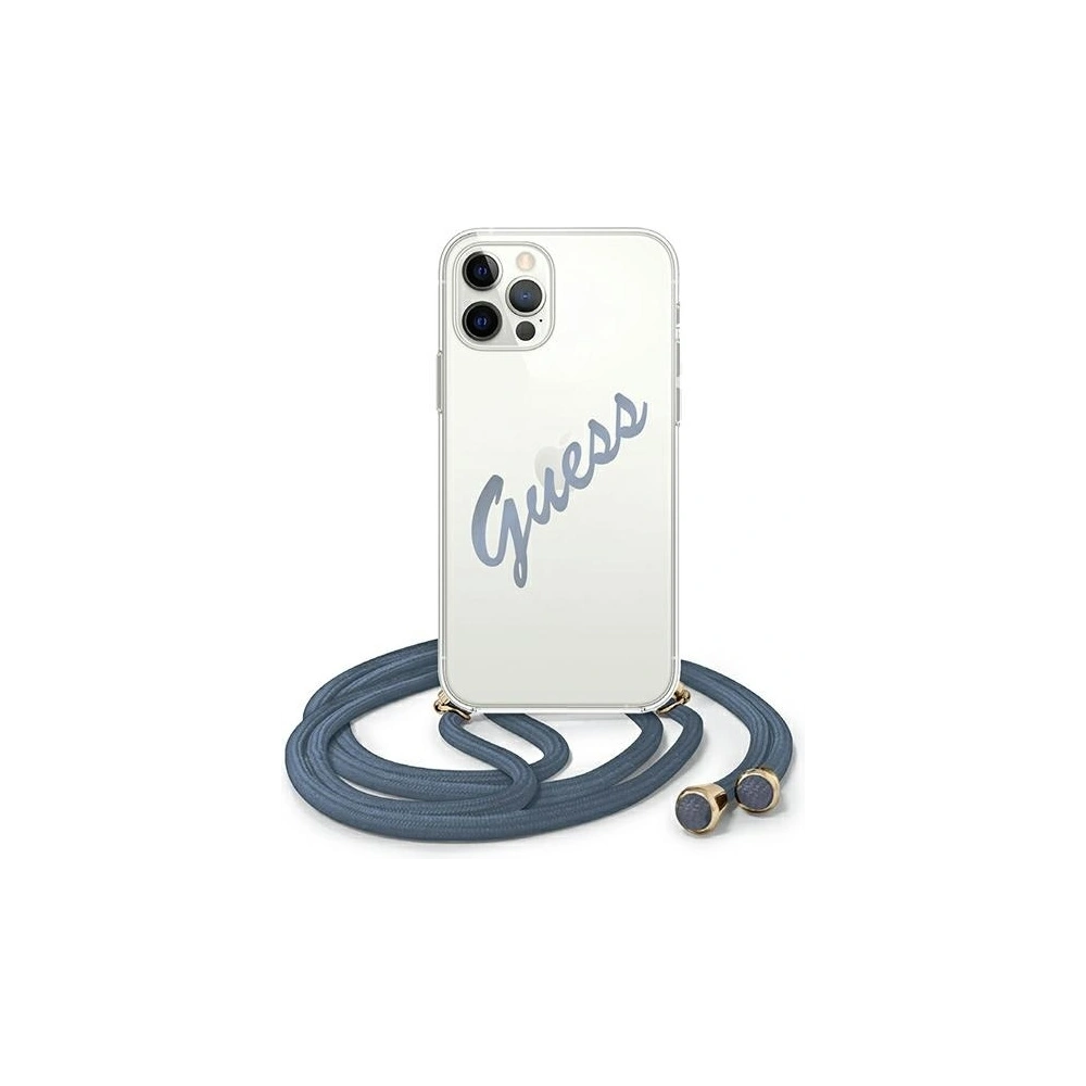 Etui Guess GUHCP12LCRTVSBL Apple iPhone 12 Pro Max niebieski/blue hardcase Script Vintage