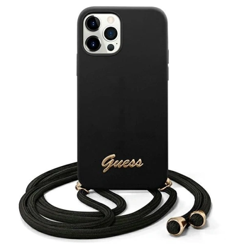Kup Etui Guess GUHCP12LLSCLMGBK Apple iPhone 12 Pro Max czarny/black hardcase Metal Logo Cord - GUE828BLK - {ean13} - Sklep Home Screen