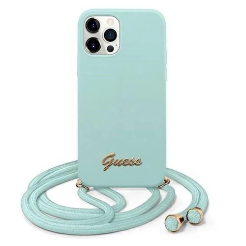 Kup Etui Guess GUHCP12LLSCLMGLB Apple iPhone 12 Pro Max albastru deschis/hardcase Metal Logo Cord - GUE829BLU - {ean13} - Sklep Home Screen
