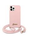 Buy Guess GUHCP12LLSCLMGLP Apple iPhone 12 Pro Max pink hardcase Metal Logo Cord - GUE830PNK - {ean13} - Home Screen Store Europe