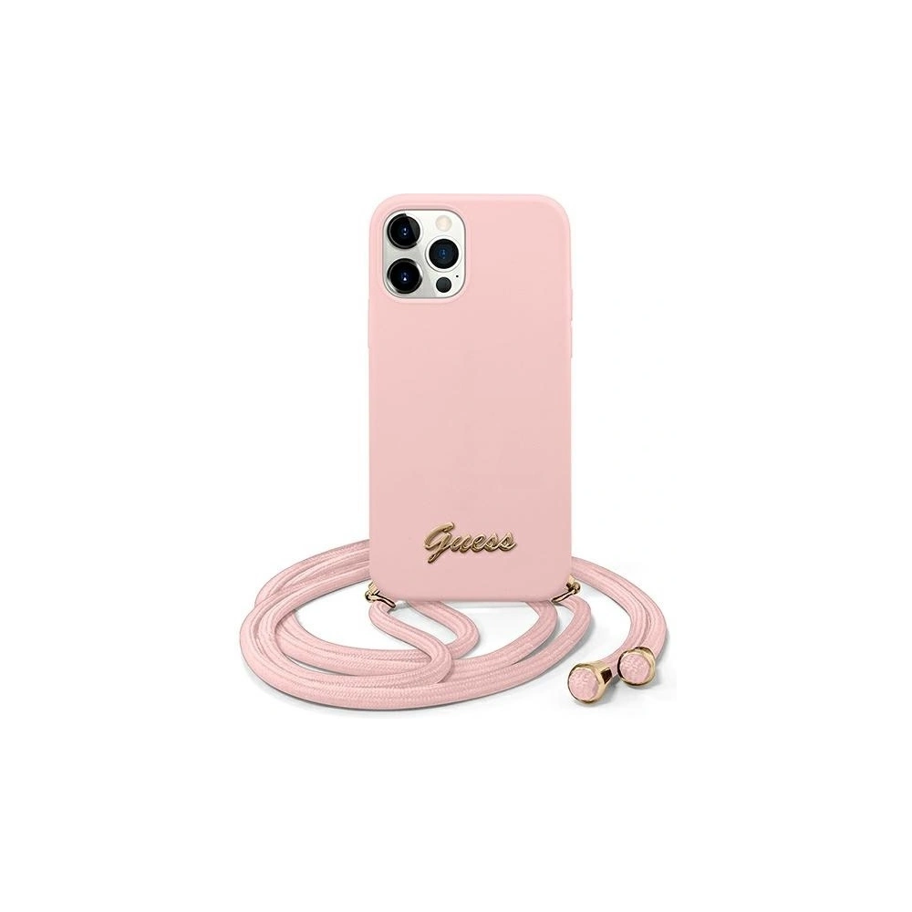 Etui Guess GUHCP12LLSCLMGLP Apple iPhone 12 Pro Max różowy/pink hardcase Metal Logo Cord