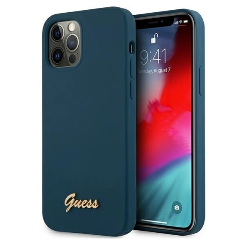 Kup Etui Guess GUHCP12LLSLMGBL Apple iPhone 12 Pro Max albastru/blue hardcase Metal Logo Script - GUE831BLU - {ean13} - Sklep Home Screen