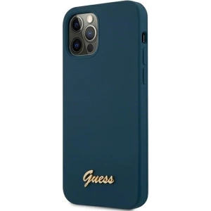 Kup Etui Guess GUHCP12LLSLMGBL Apple iPhone 12 Pro Max niebieski/blue hardcase Metal Logo Script - GUE831BLU - {ean13} - Sklep Home Screen