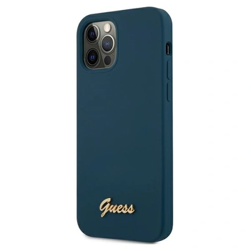 Kup Etui Guess GUHCP12LLSLMGBL Apple iPhone 12 Pro Max niebieski/blue hardcase Metal Logo Script - GUE831BLU - {ean13} - Sklep Home Screen