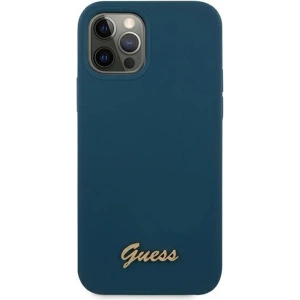 Kup Etui Guess GUHCP12LLSLMGBL Apple iPhone 12 Pro Max niebieski/blue hardcase Metal Logo Script - GUE831BLU - {ean13} - Sklep Home Screen