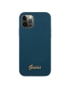 Kup Etui Guess GUHCP12LLSLMGBL Apple iPhone 12 Pro Max niebieski/blue hardcase Metal Logo Script - GUE831BLU - {ean13} - Sklep Home Screen