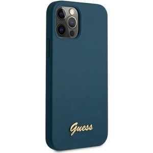 Buy Guess GUHCP12LLSLMGBL Apple iPhone 12 Pro Max blue hardcase Metal Logo Script - GUE831BLU - {ean13} - Home Screen Store Europe
