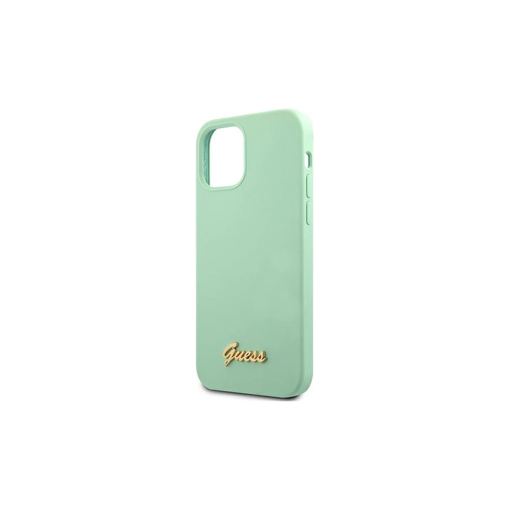 Etui Guess GUHCP12LLSLMGGN Apple iPhone 12 Pro Max zielony/green hardcase Metal Logo Script