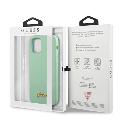 Kup Etui Guess GUHCP12LLSLMGGN Apple iPhone 12 Pro Max zielony/green hardcase Metal Logo Script - GUE832GRN - {ean13} - Sklep Home Screen