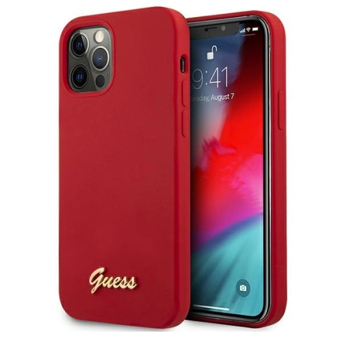 Kup Etui Guess GUHCP12LLSLMGRE Apple iPhone 12 Pro Max czerwony/red hardcase Metal Logo Script - GUE833RED - {ean13} - Sklep Home Screen