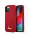Guess GUHCP12LLSLMGRE Apple iPhone 12 Pro Max red hardcase Metal Logo Script