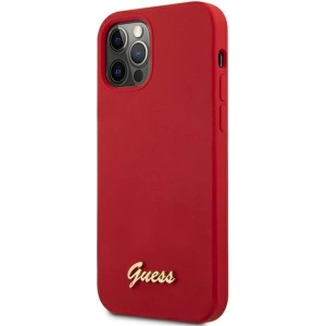 Buy Guess GUHCP12LLSLMGRE Apple iPhone 12 Pro Max red hardcase Metal Logo Script - GUE833RED - {ean13} - Home Screen Store Europe