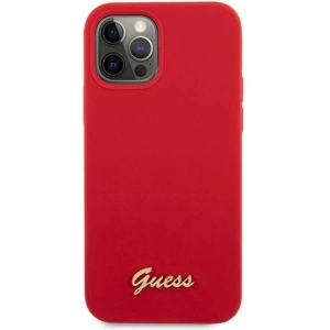 Buy Guess GUHCP12LLSLMGRE Apple iPhone 12 Pro Max red hardcase Metal Logo Script - GUE833RED - {ean13} - Home Screen Store Europe