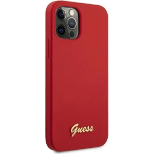 Buy Guess GUHCP12LLSLMGRE Apple iPhone 12 Pro Max red hardcase Metal Logo Script - GUE833RED - {ean13} - Home Screen Store Europe