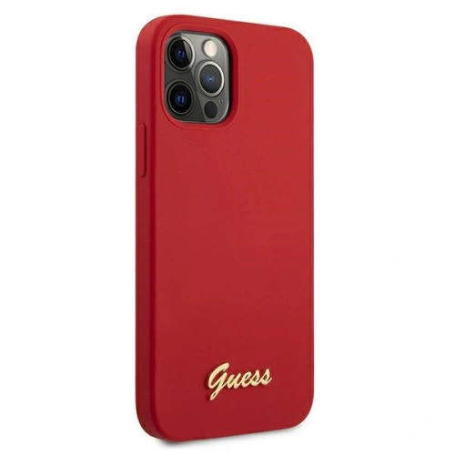 Kup Etui Guess GUHCP12LLSLMGRE Apple iPhone 12 Pro Max czerwony/red hardcase Metal Logo Script - GUE833RED - {ean13} - Sklep Home Screen