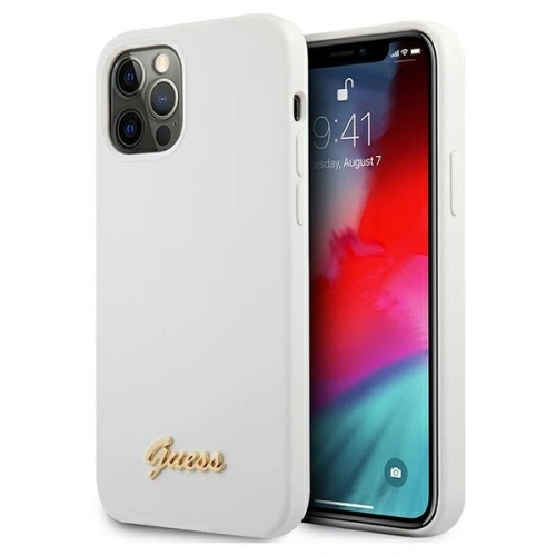 Kup Etui Guess GUHCP12LLSLMGWH Apple iPhone 12 Pro Max bílý/white hardcase Metal Logo Script - GUE834WHT - {ean13} - Sklep Home Screen