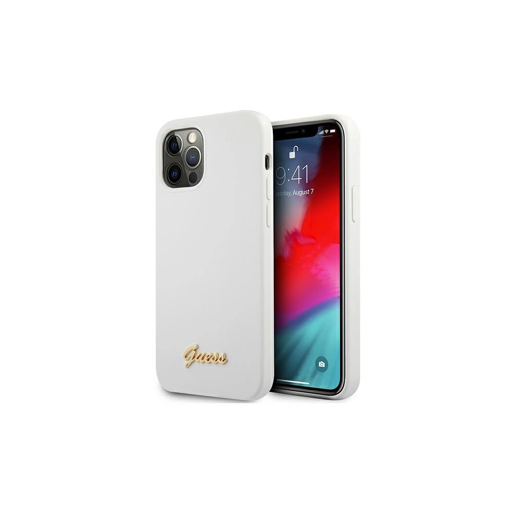 Etui Guess GUHCP12LLSLMGWH Apple iPhone 12 Pro Max biały/white hardcase Metal Logo Script