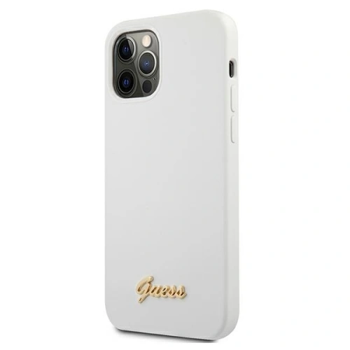 Kup Etui Guess GUHCP12LLSLMGWH Apple iPhone 12 Pro Max bílý/white hardcase Metal Logo Script - GUE834WHT - {ean13} - Sklep Home Screen