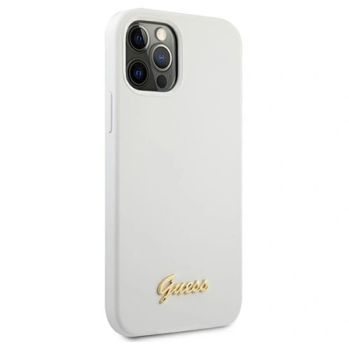 Kup Etui Guess GUHCP12LLSLMGWH Apple iPhone 12 Pro Max bílý/white hardcase Metal Logo Script - GUE834WHT - {ean13} - Sklep Home Screen
