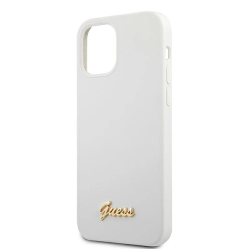 Kup Etui Guess GUHCP12LLSLMGWH Apple iPhone 12 Pro Max alb/white hardcase Metal Logo Script - GUE834WHT - {ean13} - Sklep Home Screen