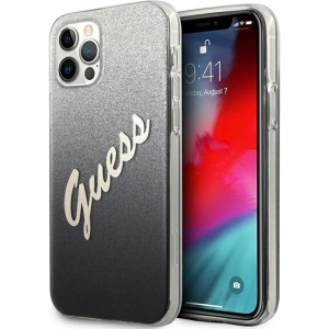 Buy Guess GUHCP12LPCUGLSBK Apple iPhone 12 Pro Max black hardcase Glitter Gradient Script - GUE835BLK - {ean13} - Home Screen Store Europe