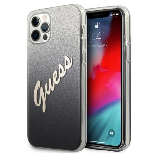 Kup Etui Guess GUHCP12LPCUGLSBK Apple iPhone 12 Pro Max negru/black hardcase Glitter Gradient Script - GUE835BLK - {ean13} - Sklep Home Screen