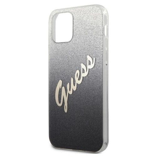 Buy Guess GUHCP12LPCUGLSBK Apple iPhone 12 Pro Max black hardcase Glitter Gradient Script - GUE835BLK - {ean13} - Home Screen Store Europe