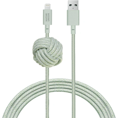 Kup Cablul Native Union Night Cable Lightning cu nod, 3m (sage) - NTU053SAGE - {ean13} - Sklep Home Screen