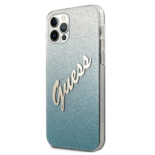 Kup Etui Guess GUHCP12LPCUGLSBL Apple iPhone 12 Pro Max albastru/blue hardcase Glitter Gradient Script - GUE836BLU - {ean13} - Sklep Home Screen