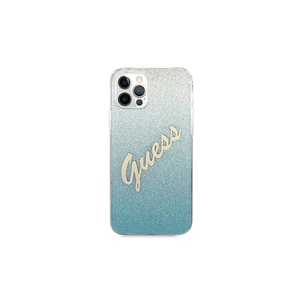 Etui Guess GUHCP12LPCUGLSBL Apple iPhone 12 Pro Max niebieski/blue hardcase Glitter Gradient Script